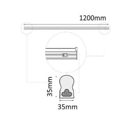REGLETA LED T5 16W 120Cm 3000K