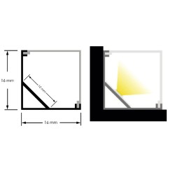 Perfil de aluminio de esquina 2 metros