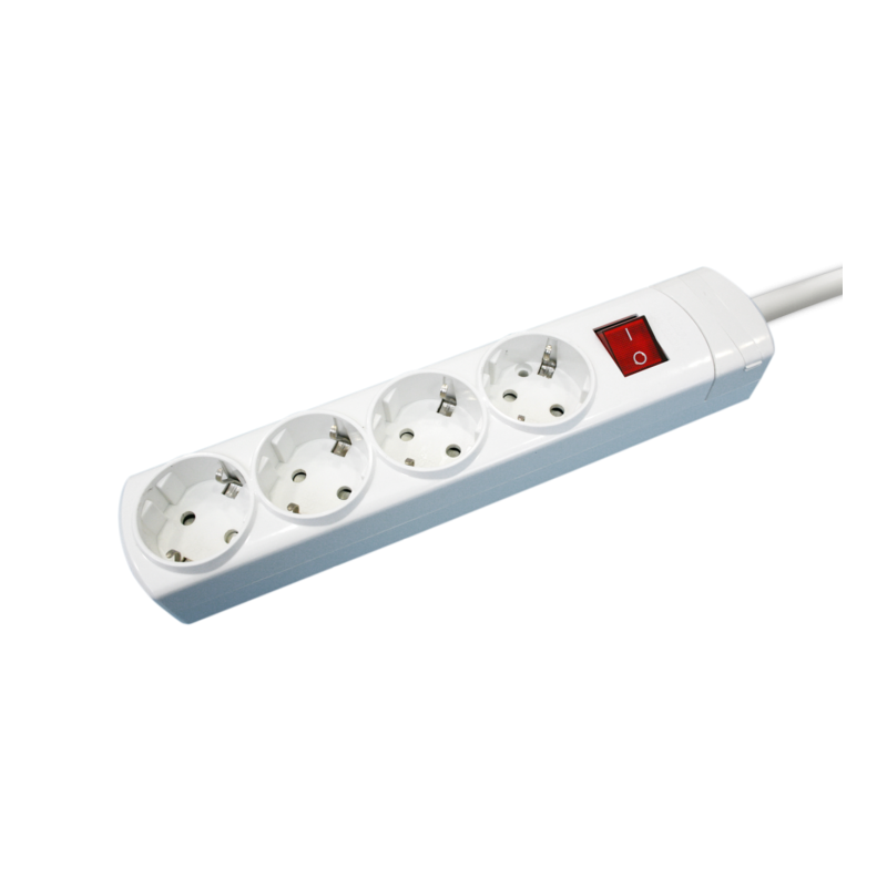 REGLETA 4 TOMAS CON INTERRUPTOR 16A/250V Blanca
