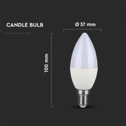 BOMBILLA LED VELA E14 7W 6400K
