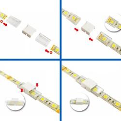Conector Intermedio Para Tira Led Ip68 12Mm 2Pin