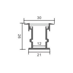 Perfil de Aluminio Tih - 2 Metros